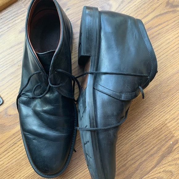 Johnston & Murphy Leather Black Shoes Mens 10.5 Ankle Formal Footwear Italian